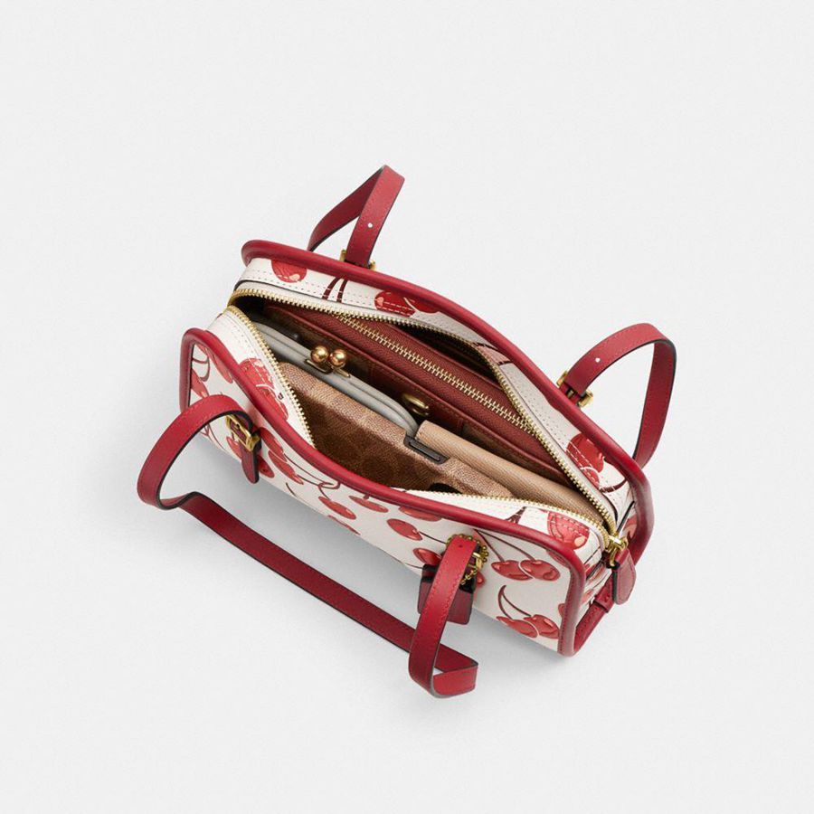 Bolsa de Hombro COACH Swing Zip With Cherry Print Mujer Rojos | LCHG-08175