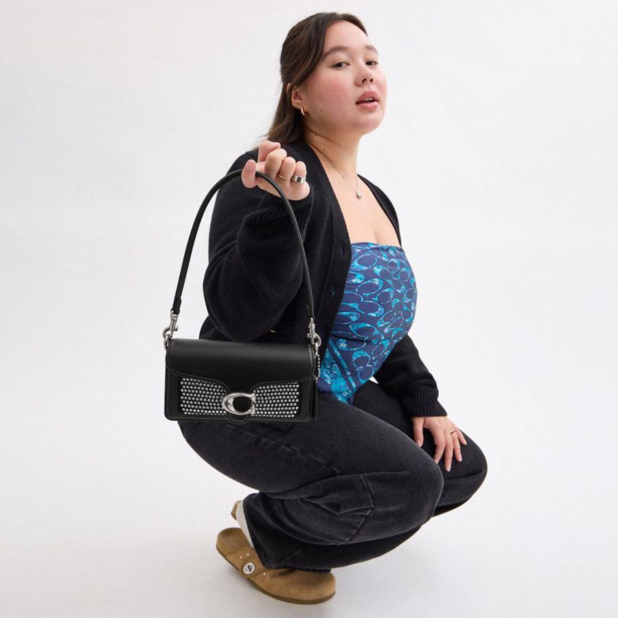 Bolsa de Hombro COACH Tabby 20 With Crystal Mujer Negros | TBAE-21964