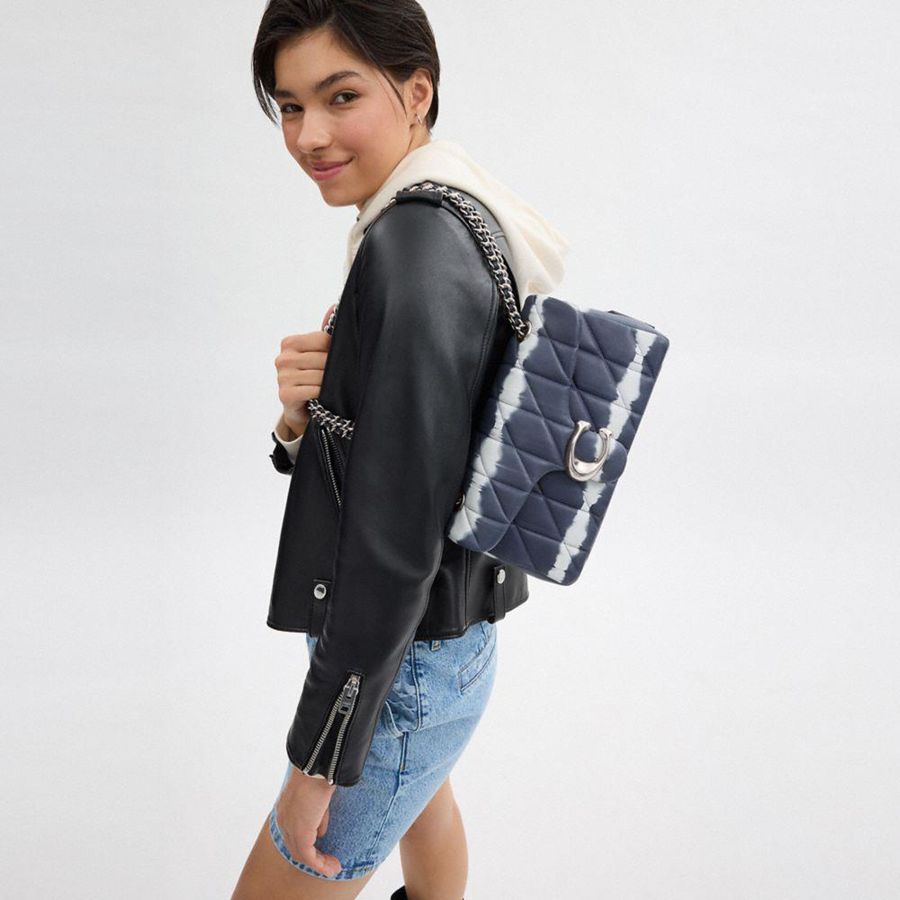 Bolsa de Hombro COACH Tabby 26 With Quilting And Tie Dye Mujer Plateados | MTYA-76103