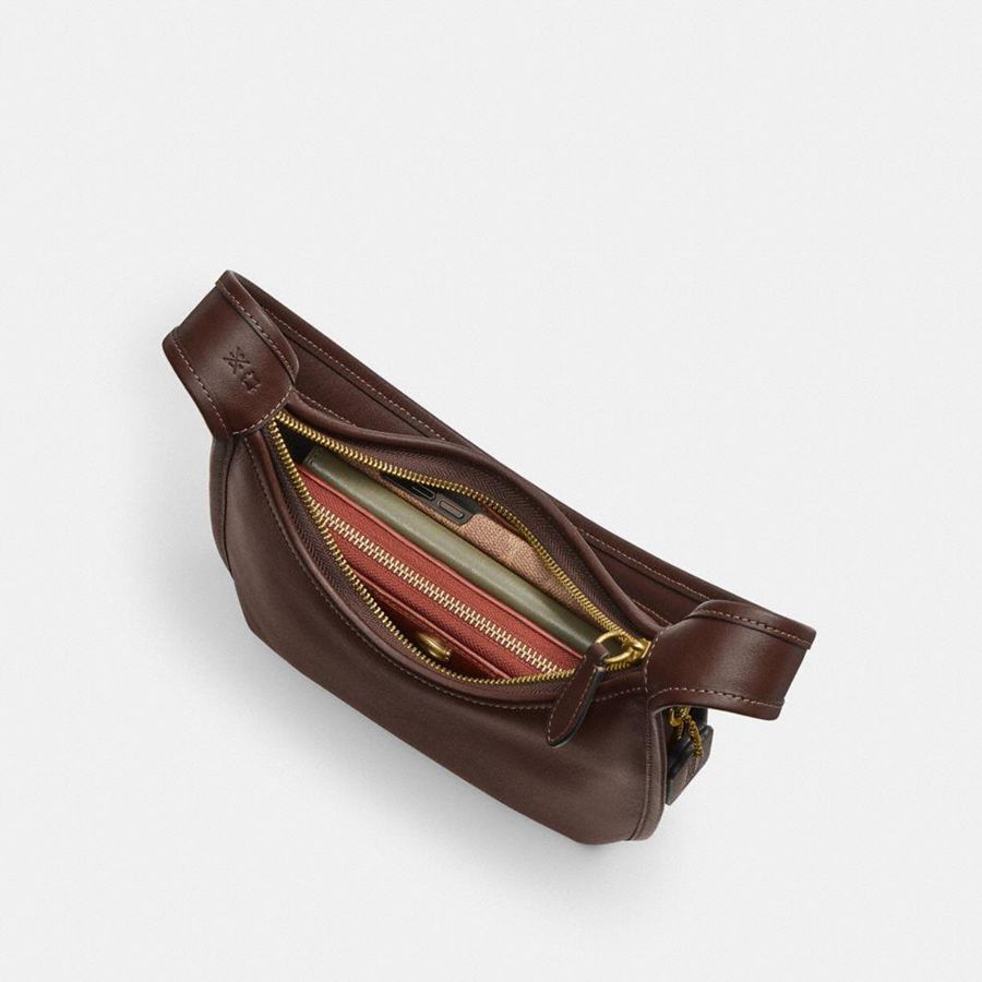 Bolso Hobo COACH Curve Zip Mujer Marrom | VODE-20984