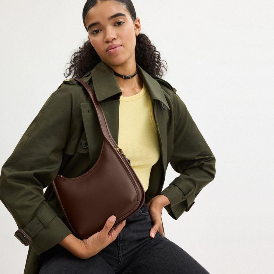 Bolso Hobo COACH Curve Zip Mujer Marrom | VODE-20984