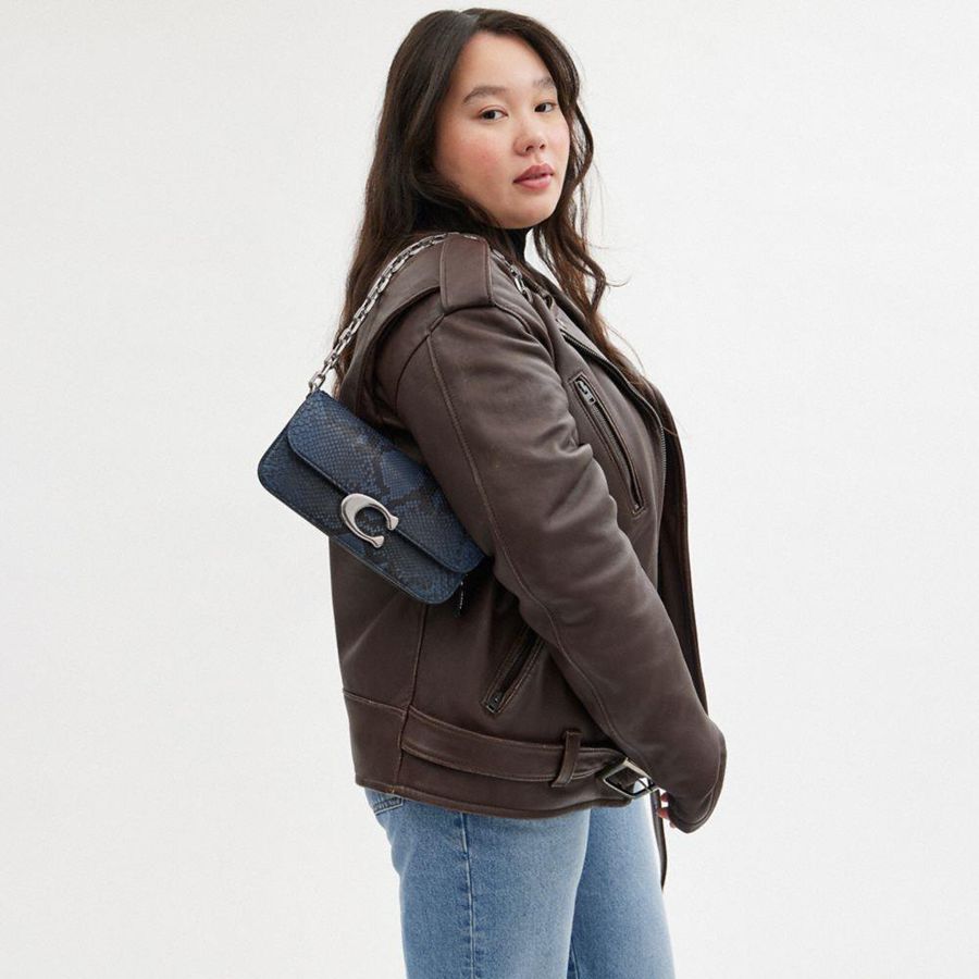 Bolso Hobo COACH Idol 23 In Python Mujer Azul Marino | IQFV-72430