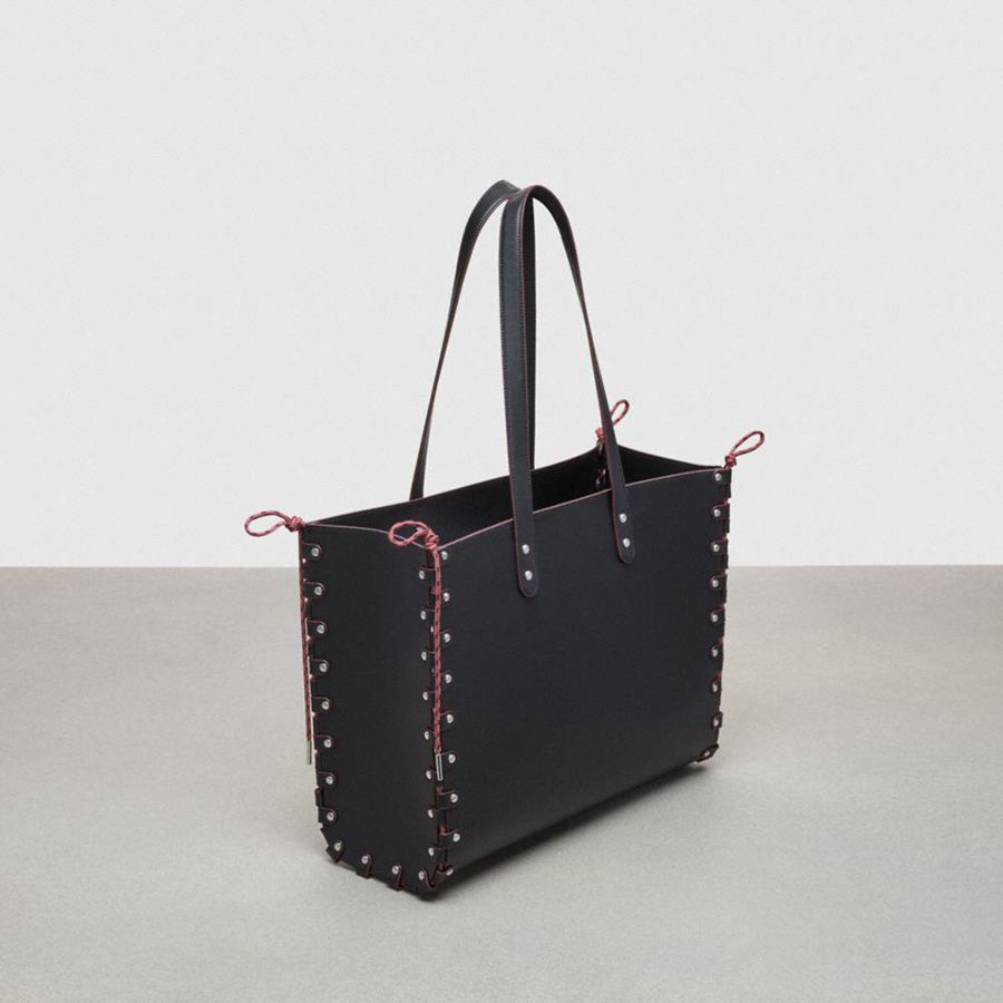 Bolso Tote COACH Large Re Laceable Tote In Coachtopia Leather Mujer Negros | ZHOI-58396
