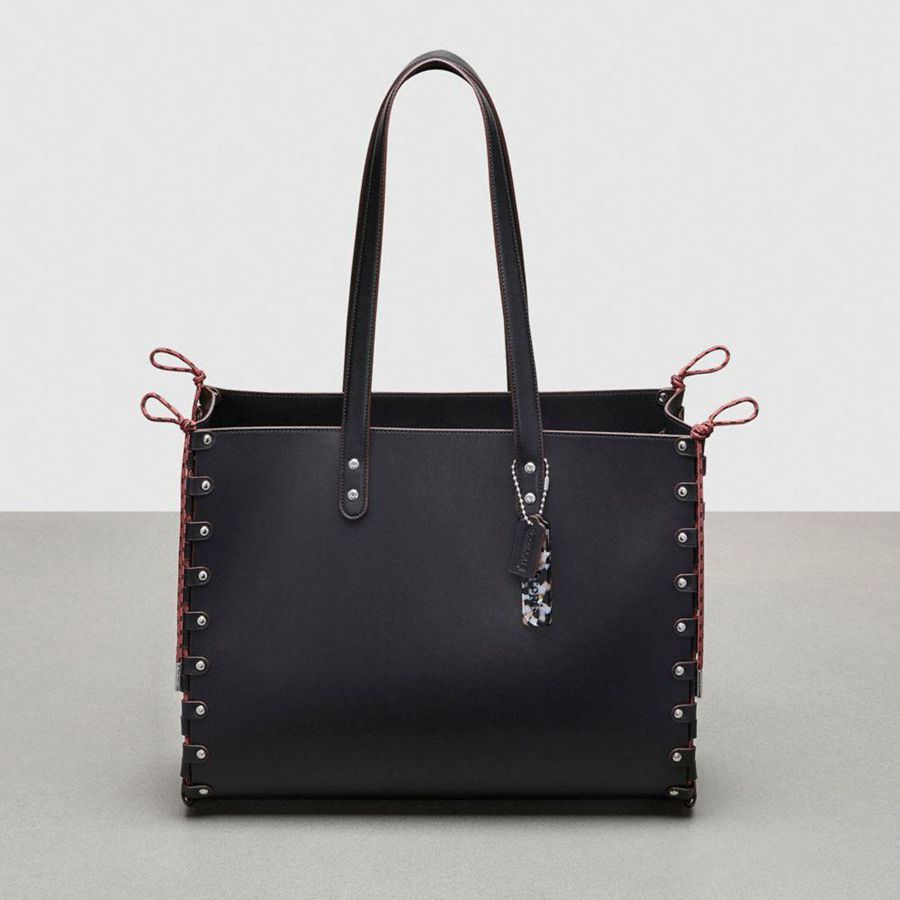 Bolso Tote COACH Large Re Laceable Tote In Coachtopia Leather Mujer Negros | ZHOI-58396