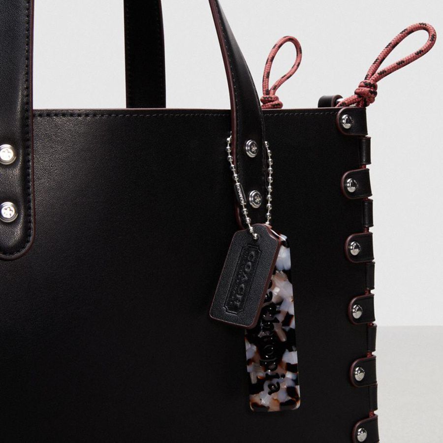 Bolso Tote COACH Medium Re Laceable Tote In Coachtopia Leather Mujer Negros | VZFU-37682