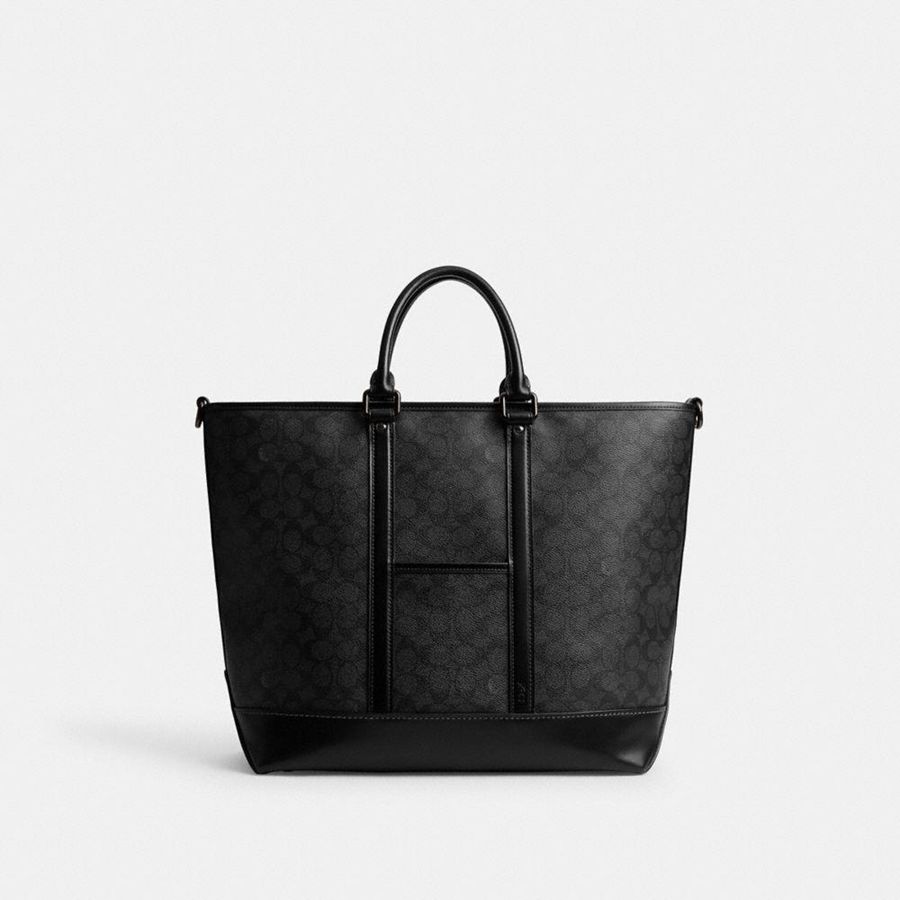 Bolso Tote COACH Metropolitan Carryall In Signature Canvas Hombre Grises | WPZM-26180