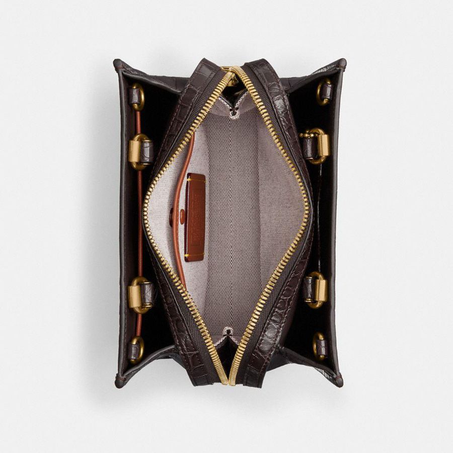 Bolso Tote COACH Rogue 20 In Alligator Mujer Vino | DAYT-40632