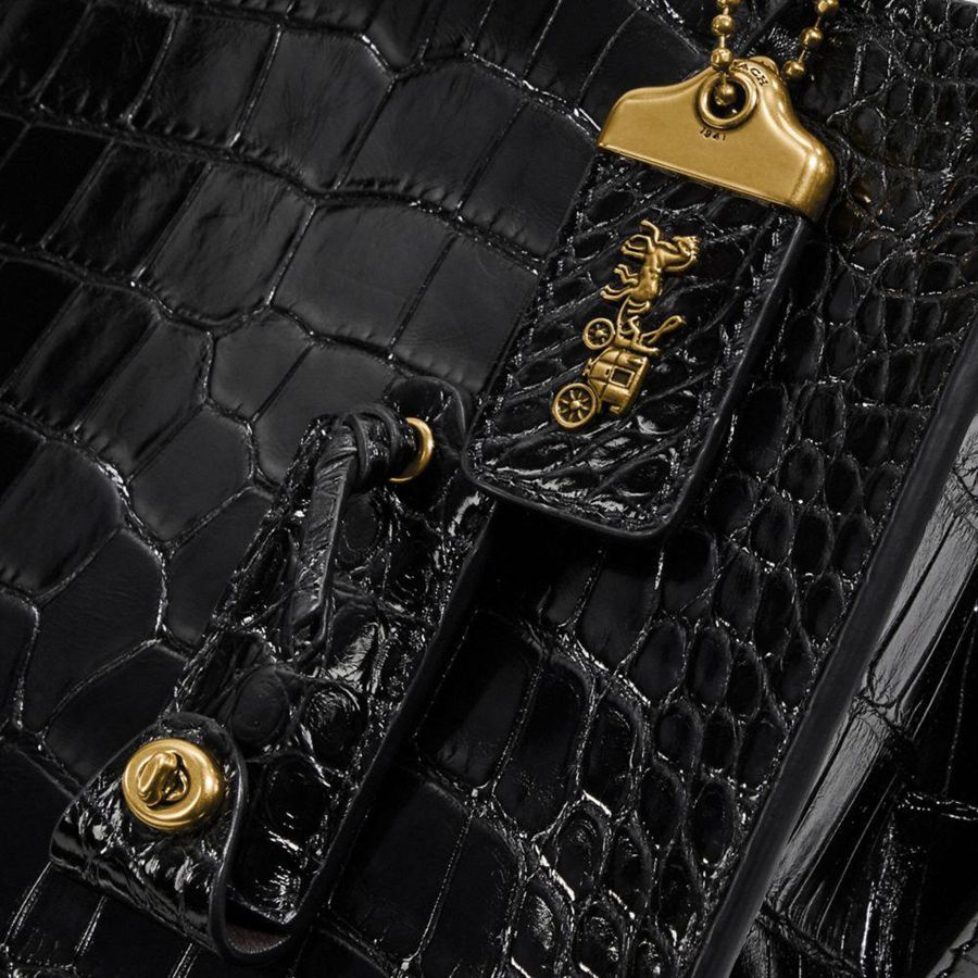 Bolso Tote COACH Rogue 25 In Alligator Mujer Negros | ZYLQ-19867