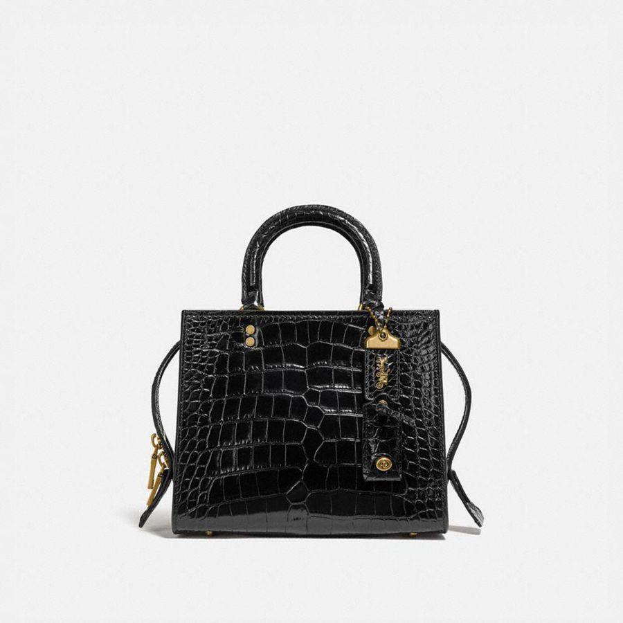 Bolso Tote COACH Rogue 25 In Alligator Mujer Negros | ZYLQ-19867