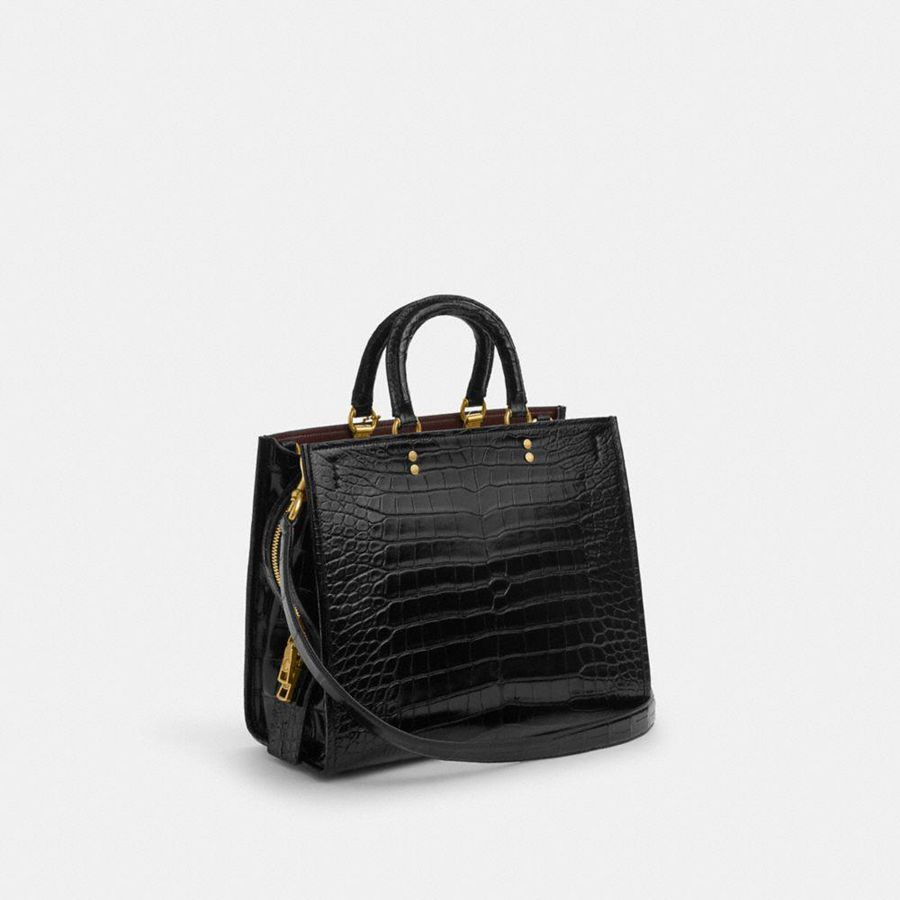 Bolso Tote COACH Rogue In Alligator Mujer Negros | BLAZ-52607