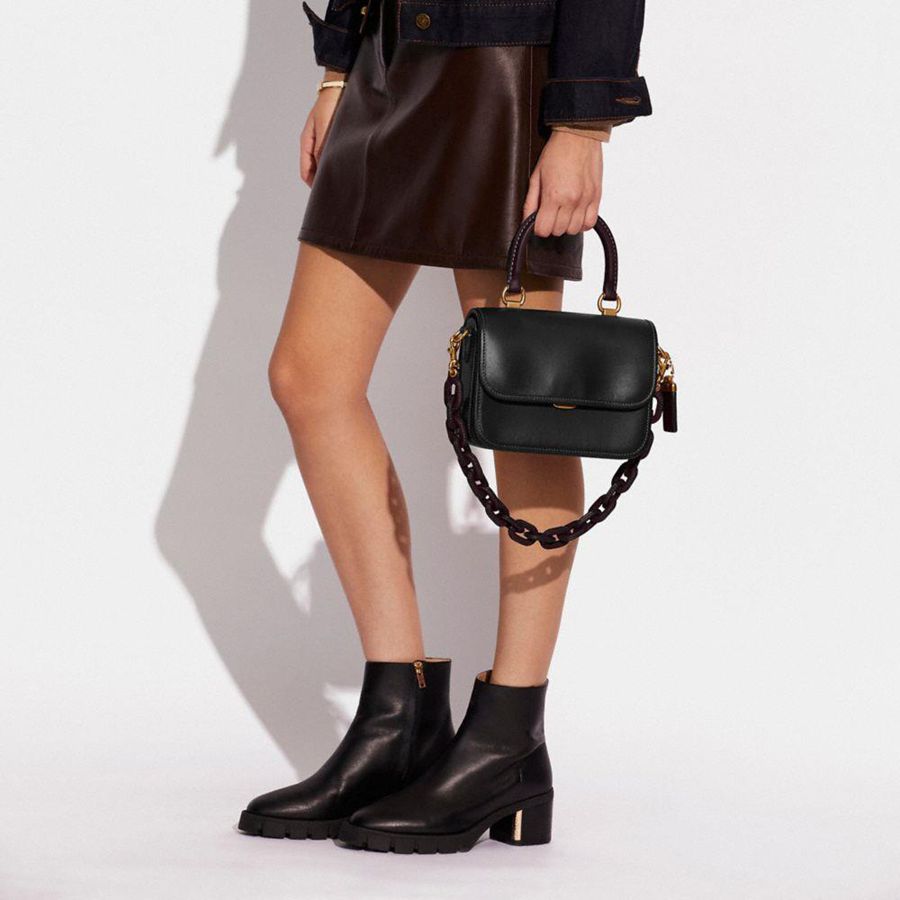 Bolso Tote COACH Rogue Top Handle In Colorblock Mujer Negros | OCHK-26547