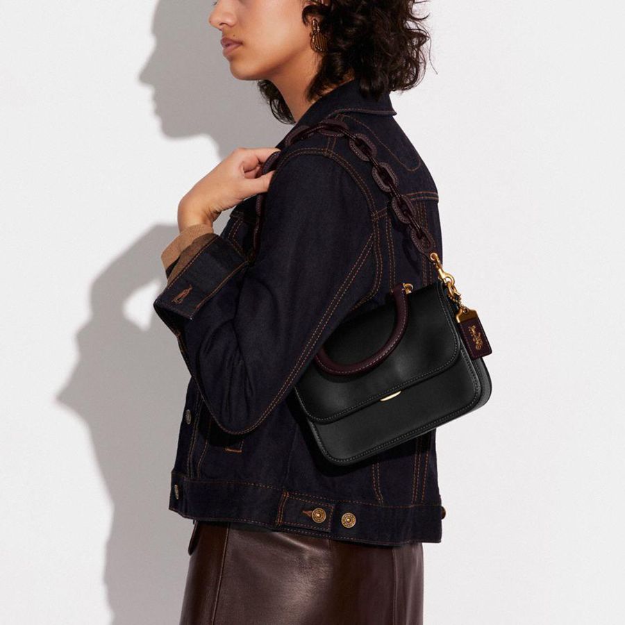 Bolso Tote COACH Rogue Top Handle In Colorblock Mujer Negros | OCHK-26547