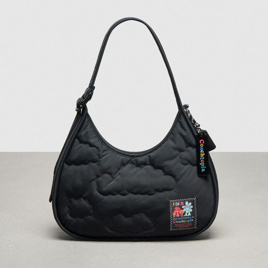Bolso Tote COACH Topia Loop Ergo With Cloud Quilting Mujer Negros | UKED-76350