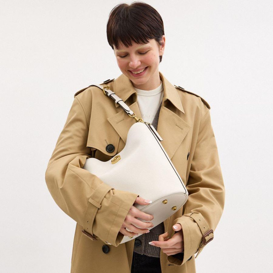 Bolso Tote COACH Willow Soft Bucket Mujer Blancos | AZWX-75604