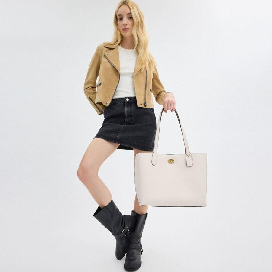 Bolso Tote COACH Willow Work Tote 38 Mujer Blancos | YGCV-51749