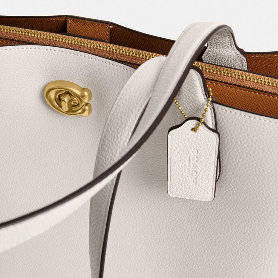 Bolso Tote COACH Willow Work Tote 38 Mujer Blancos | YGCV-51749
