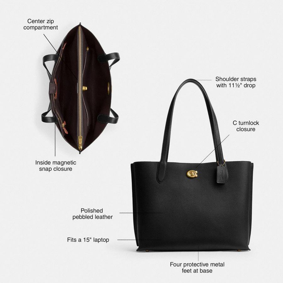 Bolso Tote COACH Willow Work Tote 38 Mujer Blancos | YGCV-51749