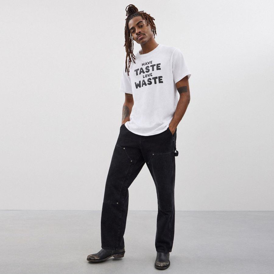 Camiseta COACH Relaxed With Wasty Print Hombre Blancos | NRKZ-49832
