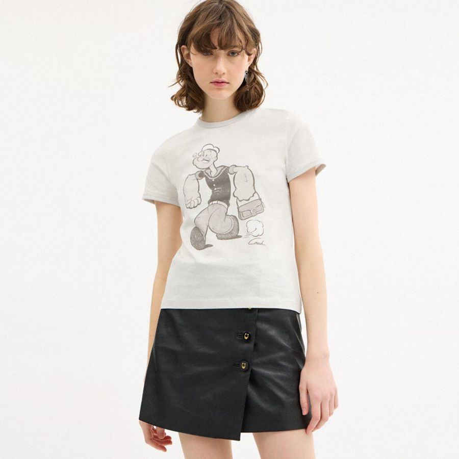 Camiseta COACH X Popeye Ringer Mujer Blancos | XZQC-93120
