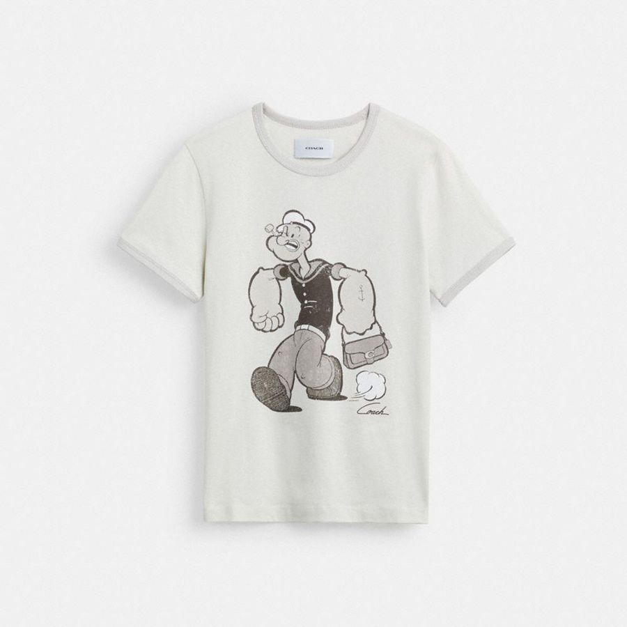 Camiseta COACH X Popeye Ringer Mujer Blancos | XZQC-93120
