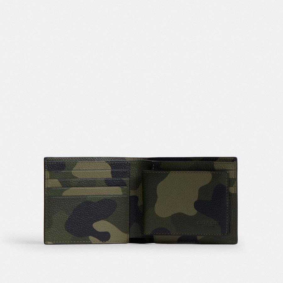 Cartera COACH 3 In 1 With Camo Print And Coach Graphic Hombre Verdes | HLKT-45972