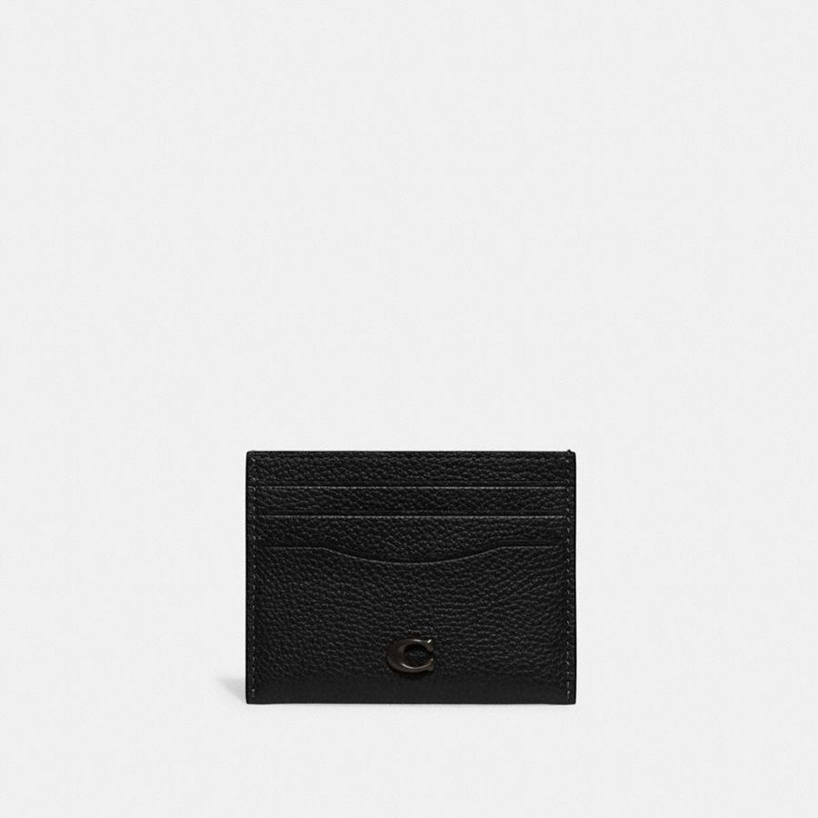 Cartera COACH Card Case Mujer Negros | HATX-20816