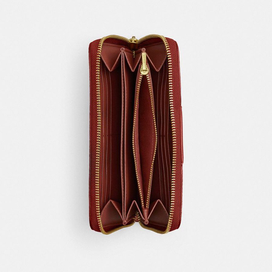 Cartera COACH Essential Accordion Zip In Colorblock Signature Canvas Mujer Marrom | UIHD-89146
