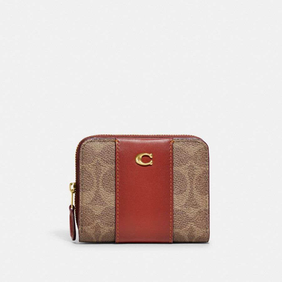 Cartera COACH Essential Billfold In Colorblock Signature Canvas Mujer Marrom | WIBS-48210