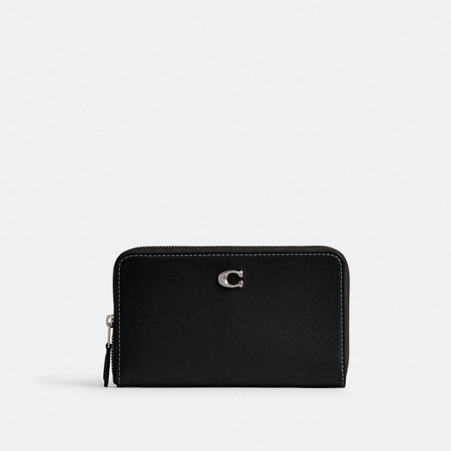 Cartera COACH Essential Medium Zip Around Mujer Negros | ZHFC-17462