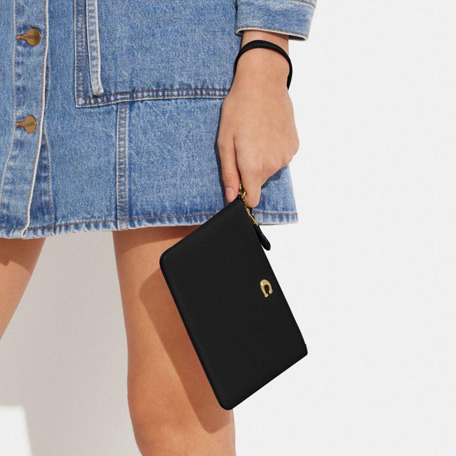 Cartera COACH Essential Small Wristlet Mujer Negros | HAZJ-24765