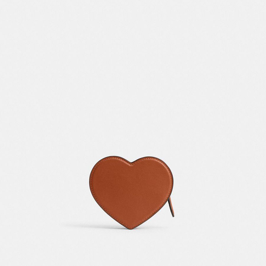 Cartera COACH Heart Coin Purse Mujer Marrom | YOMF-03568