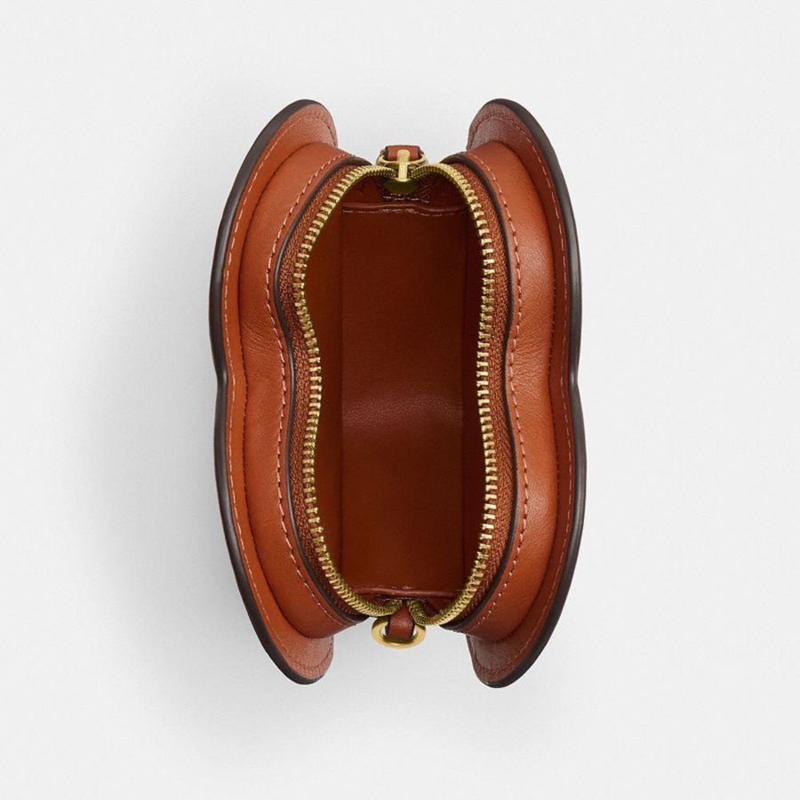 Cartera COACH Heart Coin Purse Mujer Marrom | YOMF-03568
