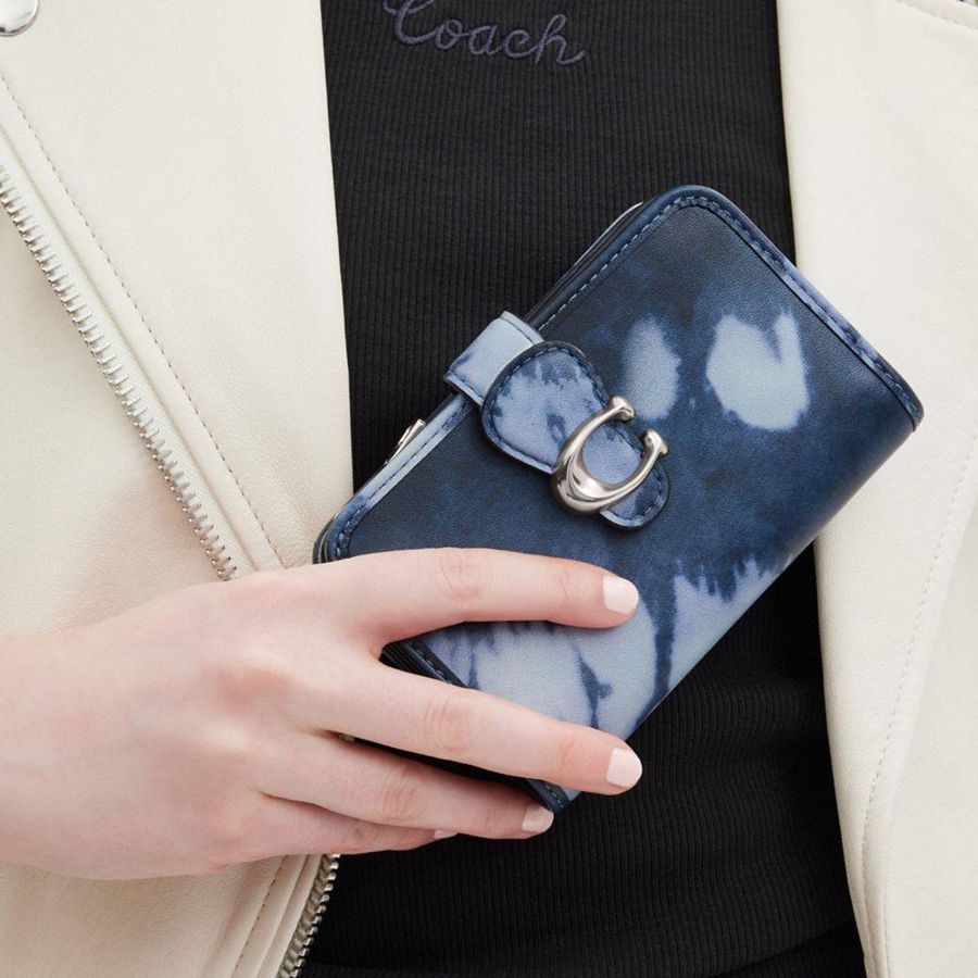 Cartera COACH Tabby Medium With Tie Dye Print Mujer Azules | ZMYR-04629