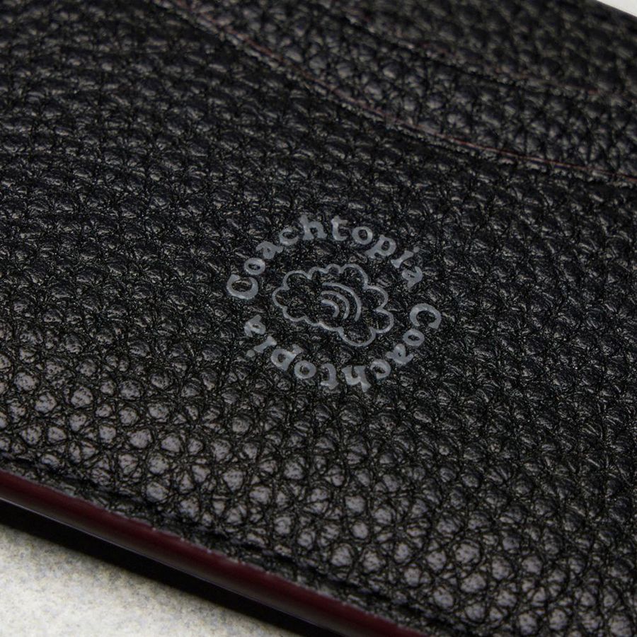Cartera COACH Wavy Card Case In Coachtopia Leather Mujer Negros | XBAQ-35627