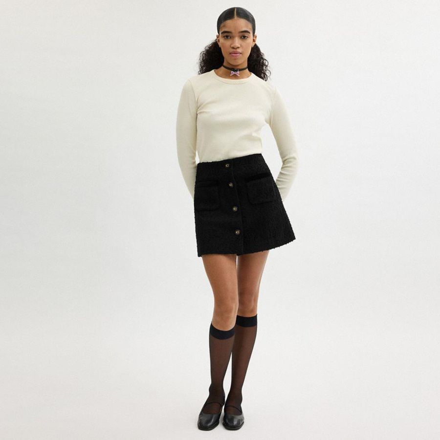 Falda COACH Boucle Mujer Negros | RGXP-23798
