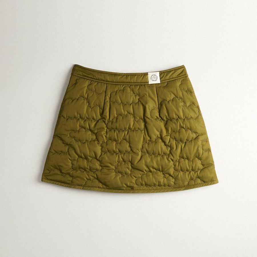 Falda COACH Topia Loop Quilted Cloud Mujer Verde Oliva | WPFQ-61572