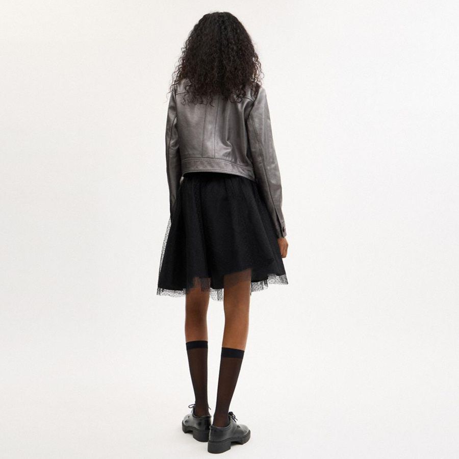 Falda COACH Tulle Midi Mujer Negros | ZRAT-65473