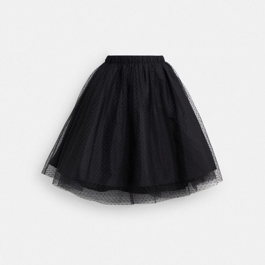 Falda COACH Tulle Midi Mujer Negros | ZRAT-65473