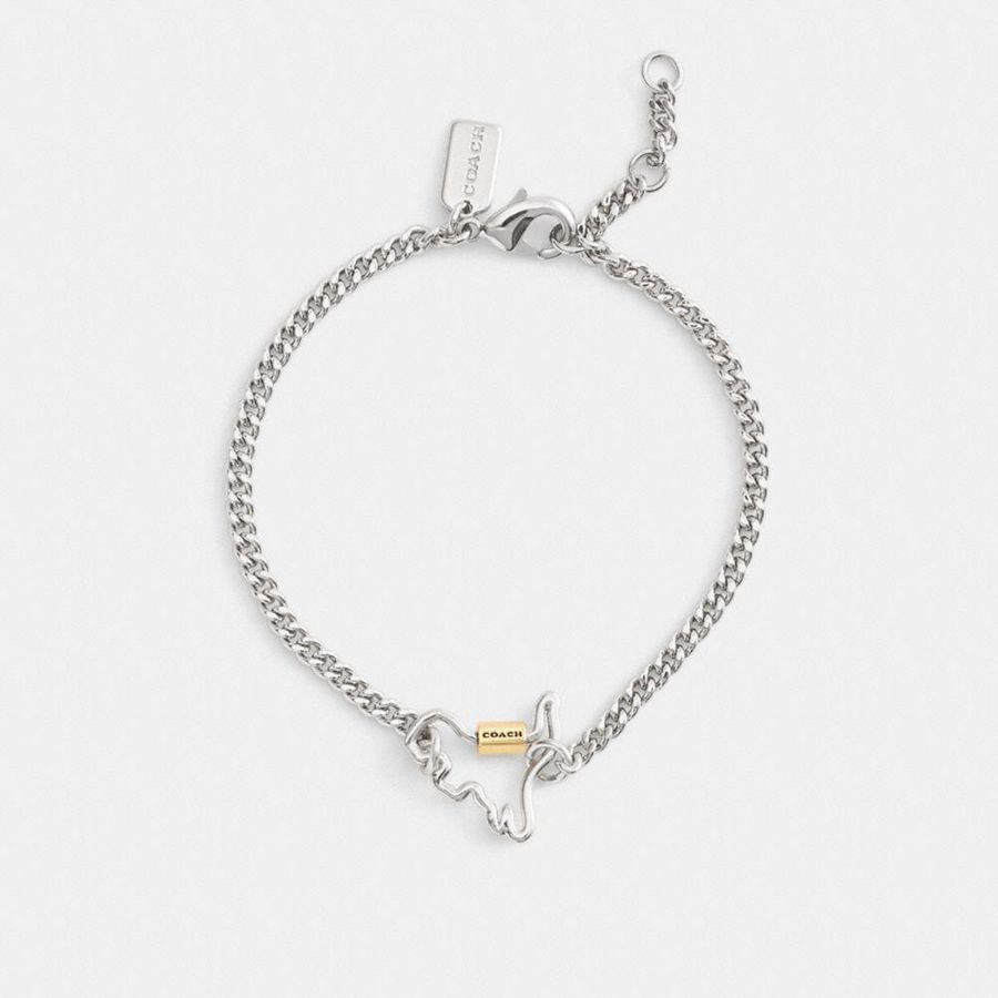 Joyeria COACH Carabiner Rexy Bracelet Mujer Plateados | RFKX-23789