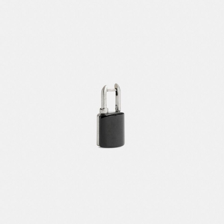 Joyeria COACH Padlock Huggie Earring Mujer Plateados | GUAC-13620