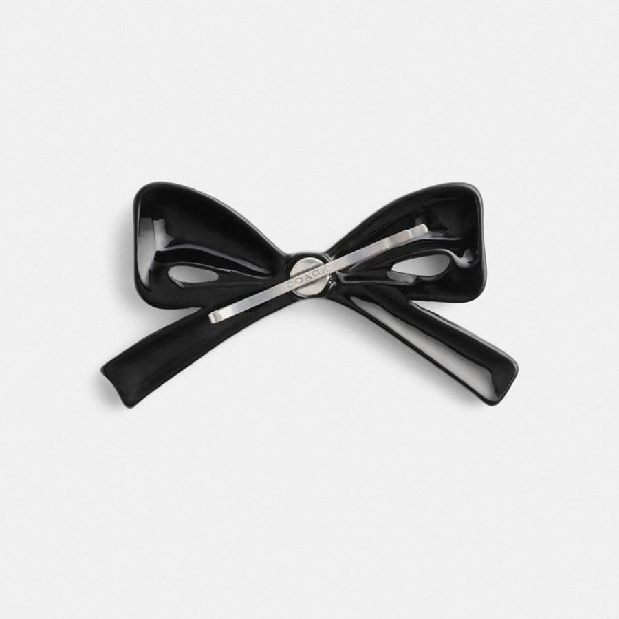 Joyeria COACH Pavé Bow Barrette Mujer Negros | OGBJ-13046