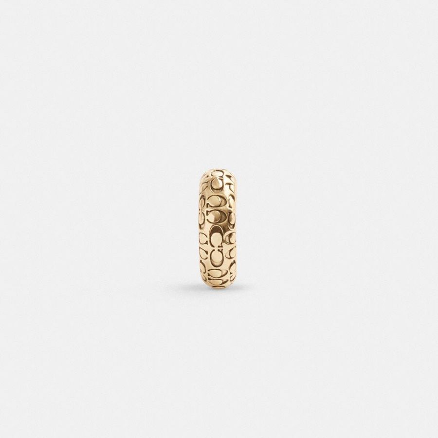 Joyeria COACH Quilted Signature Ear Cuff Mujer Dorados | LYRE-71460