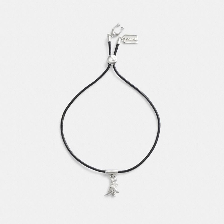 Joyeria COACH Rexy Leather Slider Bracelet Mujer Negros | ZSHL-50817