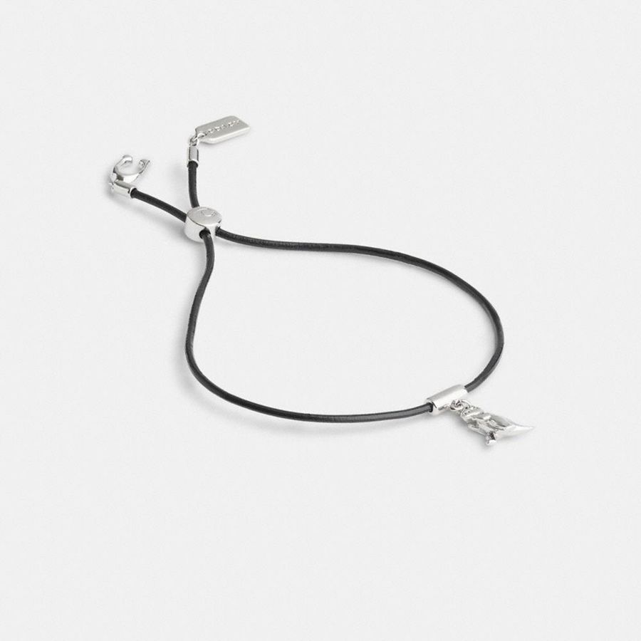 Joyeria COACH Rexy Leather Slider Bracelet Mujer Negros | ZSHL-50817
