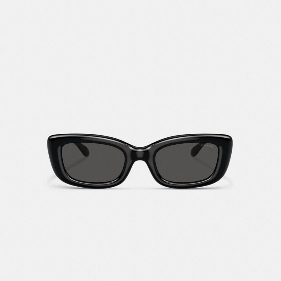 Lentes de Sol COACH Hardware Narrow Rectangle Mujer Negros | HTWR-92341