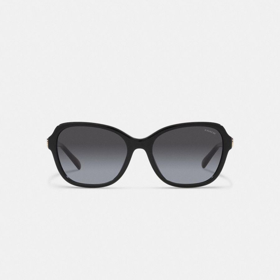 Lentes de Sol COACH Hinged Horse And Carriage Square Mujer Negros | BMKU-95086