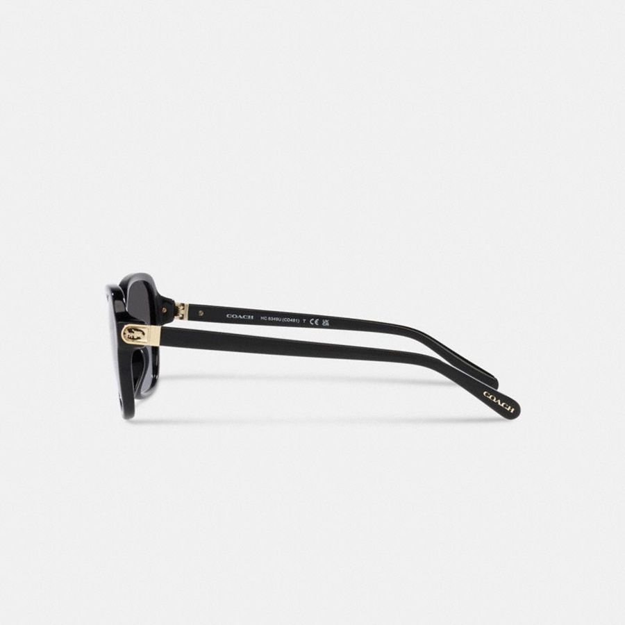 Lentes de Sol COACH Hinged Horse And Carriage Square Mujer Negros | BMKU-95086