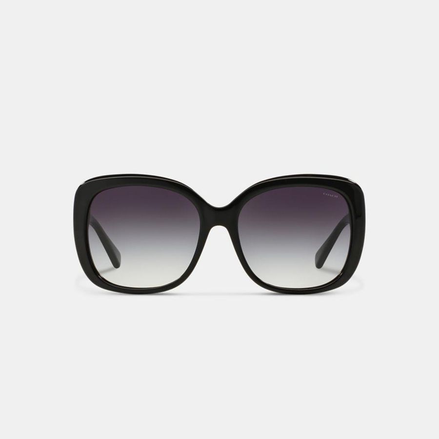 Lentes de Sol COACH Horse And Carriage Square Mujer Negros | ZRCP-73650