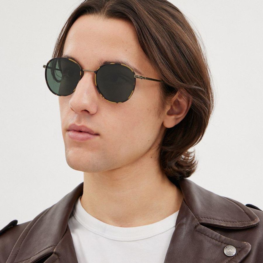 Lentes de Sol COACH Metal Windsor Round Hombre Verdes | QBZP-10643