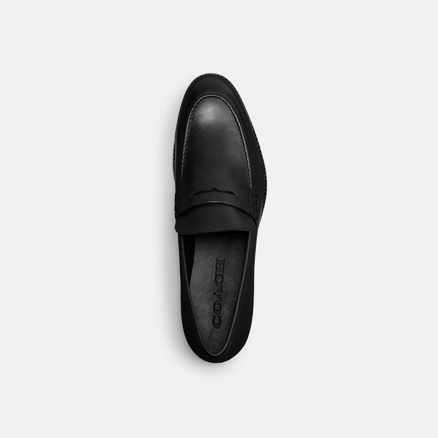Mocasines COACH Declan Hombre Negros | YKWP-70415